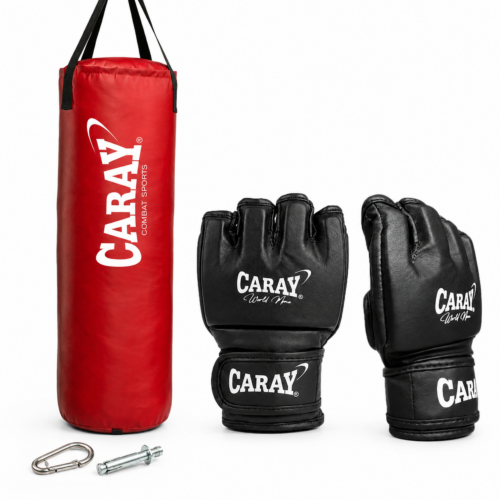 Kit Saco de Boxeo MMA Profesional Rojo Caray+ Guante MMA Pro I