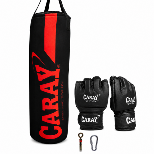 Kit saco de boxeo Style Pro I Caray con Guante MMA Pro I en fondo blanco