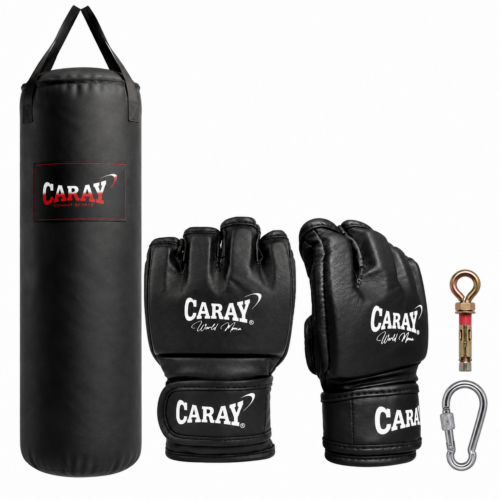 Kit saco de boxeo Classic Pro I con guantes MMA clásicos negros Caray y accesorios de instalación